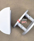 Heavy Duty Aluminum Half Round Door Handles Double Sided Push Pull For Front And Glass Doors displayed on neutral background