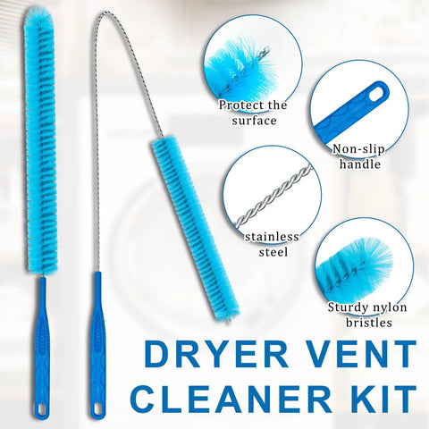 Dryer Vent Cleaning Kit With Flexible Vacuum Hose Attachment For Most Vacuums Lint Brush Cleaning Tools And Brush Set