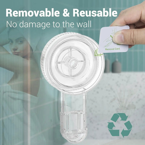 Budget Friendly Vacuum Suction Cup Hooks Set Four Piece Reusable Waterproof Shower Hangers For Bathroom Kitchen Office Storage And Organization Razor Holder Wreath Hook And More