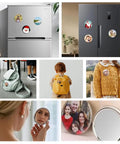 Rad 2 28 Inch Round Button Maker Kit Press Paper Cutter 100 Materials DIY Fridge Magnets Pins Keychains Metal Badge Maker Set Custom Designs Great For Parties Crafting Projects Or Just Having Fun Making Awesome Stuff To Wear Or Stick On Wall Cool on fridge, backpack, sweater, and mirror