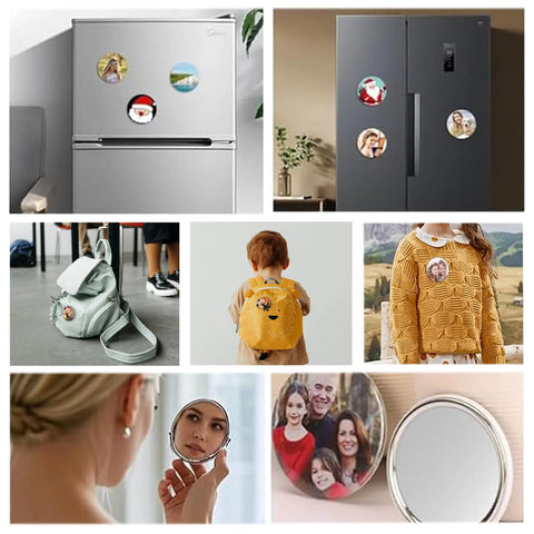 Rad 2 28 Inch Round Button Maker Kit Press Paper Cutter 100 Materials DIY Fridge Magnets Pins Keychains Metal Badge Maker Set Custom Designs Great For Parties Crafting Projects Or Just Having Fun Making Awesome Stuff To Wear Or Stick On Wall Cool on fridge, backpack, sweater, and mirror