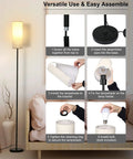 Assembly steps for Tall RGB Smart Floor Lamp For Living Room, 67 Inch Dimmable Standing Lamp with linen lampshade