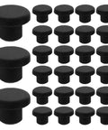 100Pcs Silicone Hole Plugs 3mm Round Button Caps With Heat Resistant And Dust Proof Protection Easy Install For Home And Industrial Control Panels Keeps Buttons Clean And Soft Touch Pro Grade., black silicone 3mm round button caps shown in multiple sizes