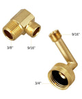 Premium Brass Dishwasher Swivel Elbow Hose Adapter Three Quarter Inch To Three Eighths Inch Connector For Portable Dishwashers Rustproof Water Supply Fittings Leak Free Performance Universal Compatibility, brass 3/4" to 3/8" swivel elbow
