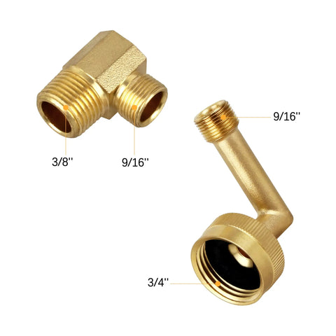 Premium Brass Dishwasher Swivel Elbow Hose Adapter Three Quarter Inch To Three Eighths Inch Connector For Portable Dishwashers Rustproof Water Supply Fittings Leak Free Performance Universal Compatibility, brass 3/4" to 3/8" swivel elbow