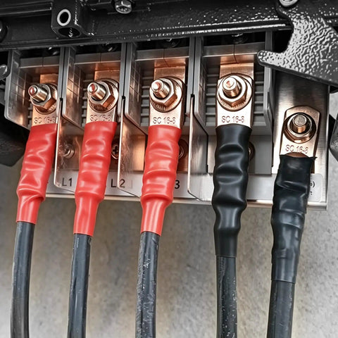 Top Grade 220 Pieces Copper Wire Lug Kit With AWG 6 8 10 And 12 Battery Cable Ends Includes Ring Terminals Heat Shrink Tubes Plus Storage Box For Your Rig. copper lugs on power cables