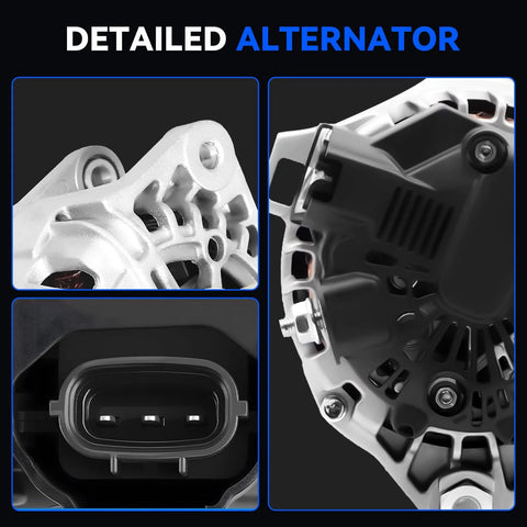 Detailed view of 110 Amp Beefed Up Alternator Replacement For 2014 2017 Kia Soul L4 1.6L And 2013 2017 Hyundai Veloster With 110 Amp Output Fits Kia Forte Koup Forte5 Rio Models Includes Part Numbers 11609N 373002B760 2616559 373002B760RU
