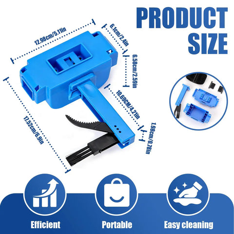 5 In 1 Do It All Bike Chain Cleaner And Emergency Repair Tool Kit dimensions with blue professional chain scrubber