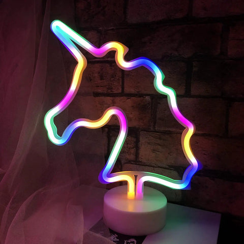 Unicorn LED Night Light for Girls Bedroom Decor Colorful Neon Unicorn Sign With USB Or Battery Power Cute Kids Room Nightlight