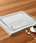 Top Shelf Slick Sliding Tray For Coffee Maker With Noiseless Rolling Station Board and Heavy Duty Pull Handle for hassle-free countertop access.