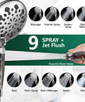 Hard Water Filtered Handheld Shower Head With 9 Spray Modes And Boss High Pressure Jet Flush Water Softener visual guide