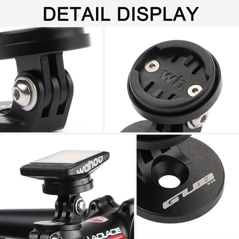 Detail display of Beefy Adjustable Out Front Bike Computer Mount For One And One Eighth Inch Steerer Tube Built From 6061 T6 Aluminum CNC