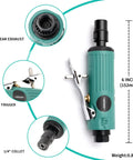 Straight Shooter Air Die Grinder Kit with 6-inch length, 1/4" collet, trigger, and rear exhaust for precision garage grinds.