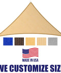 Beige Triangle Sun Shade Sail 12 Ft By 16 Ft By 20 Ft, Heavy Duty Commercial Grade Patio Canopy, Custom Size Available