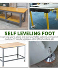 Beefy Adjustable Feet 4 Pack M12x80mm Leveling Feet For Furniture And Equipment Swivel Levelers For Tables Chairs Shelves Desks Home Office Restaurant Workshop Easy Install High Load Capacity on workbench and table