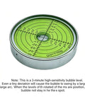 Pro Grade Aluminum Alloy Universal Horizontal Level Tool With Bubble Level Circle 2.4 Inches 60mm Magnetic Silver Green Built For Construction And DIY Projects, round green bubble level