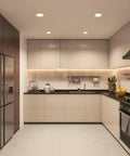 TORCHSTAR 4-Pack 6CCT 6 Inch LED Recessed Lighting Retrofit, Dim to Warm installed in modern kitchen ceiling.