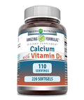 Calcium With Vitamin D3 1200mg Per Serving Softgels, 110 Servings, Non-GMO Gluten Free Bone Health Supplement For Strong Bones, Third Party Tested Now bottle