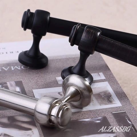 Close-up of 10 Pack Dope Matte Black Cabinet Pulls 3 Inch Hole Centers Straight Bar Handles in various finishes on catalog.