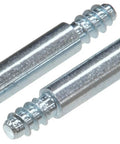 Hella Sturdy M6 Furniture Connector Bolts Zinc Plated Wood Joint Screws with Cross Dowel, close-up showing two pieces.