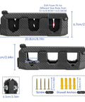 4 Pack Wall Mounted Fishing Rod Holders With EVA Foam For Garage Boat Wall Or Ceiling Storage, Carbon Fiber Texture, screws and anchors shown
