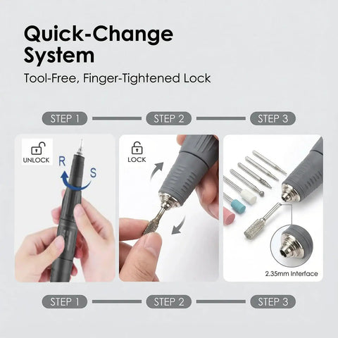 Versatile Micromotor Handpiece 0 To 35,000 RPM For Wood Carving, Silicone, Glasswork, Ceramics, Jewelry And DIY Crafts, Low Vibration, Smooth Control, Durable Build, Compatible With Marathon Control Box with quick-change 2.35mm interface