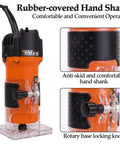 Router Tool 6.5 Amp Wood Router With One And A Quarter HP 30000 RPM Built For Woodworking A Real Workhorse grip and base detail