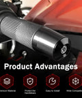 Two Pack Dope Aluminum Motorcycle Handlebar End Caps Seven Eighths Inch Bar End Plugs Wear Resistant Protective Plugs Universal Fit for Most Motorcycles Scooters and Dirt Bikes Black on motorcycle handlebar