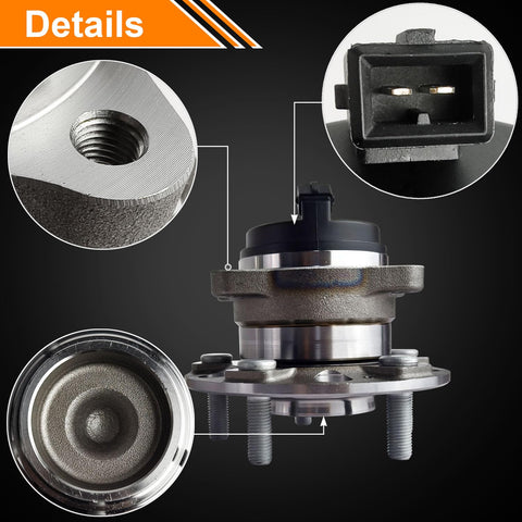 Close-up of Heavy Duty Rear Wheel Bearing And Hub Assembly Set 5 Lug With ABS showing detailed features.