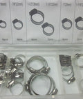 Stainless Steel Hardware Assortment Kit With Nuts Bolts Clamps Snap Rings Lock Washers Cotter Pins 26pc hose clamp set