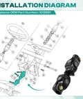 DS Steering Joint For Club Car 1984 Up Golf Carts Intermediate Shaft Steering Link OEM 1013861 Replacement installation diagram