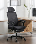 Mesh Ergonomic Office Chair With Footrest Headrest And Adjustable Backrest 90 To 135 Degrees in modern home office setting