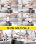 Glass Rinser Cup Washer For Sink Made From 304 Stainless Steel Brushed Finish 4.72 Inch Diameter Quick Clean In 3 Seconds displayed in kitchen