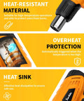 1500W Heavy Duty Heat Gun With Pro Grade Variable Temperature Control And Overheat Protection features highlighted