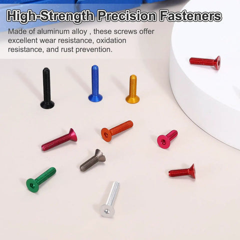 10 Pack M3x10mm Aluminum Alloy Cup Head Hex Socket Screws Countersunk Head Bolts For Model Kits Drones RC Cars In Orange