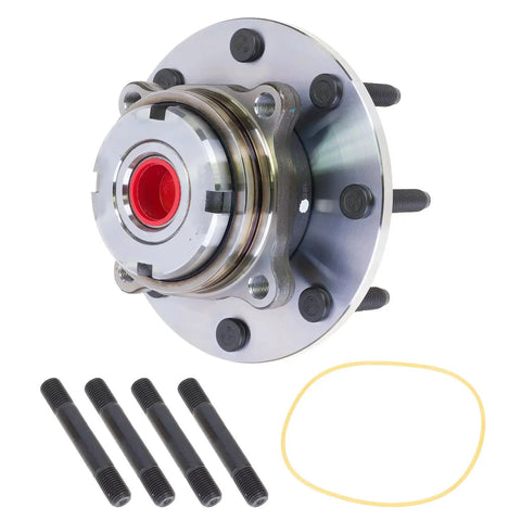 Top Shelf Front Wheel Bearing And Hub Assembly For 1999 Ford F250 F350 Super Duty 4WD showing the assembly with coarse threaded studs and bolts.