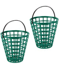 Two Pack Golf Ball Basket With Handle Made From Durable ABS Non Rolling Flat Sided Ball Holder For Practice Balls Easy Storage