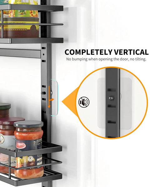Solid Setup 9 Tier Over The Door Pantry Organizer Built Tough To Store Spices And Jars Straight Up Heavy Duty Metal Hanging Rack vertical view with jars