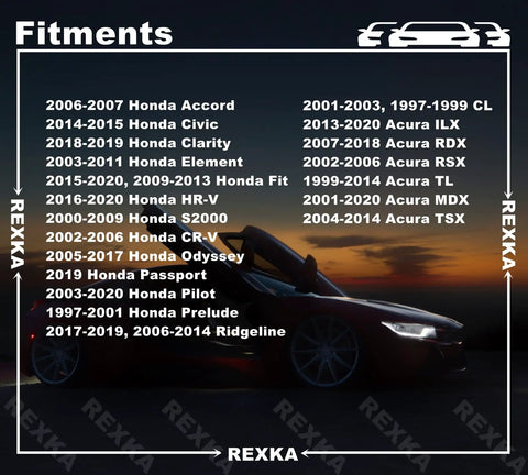 "Fitment list for 50 Pack Fender Liner Screws For Honda Acura BMW Wheelhouse Splash Shield SEMS Phillips Truss Head Black E Coat Fasteners"