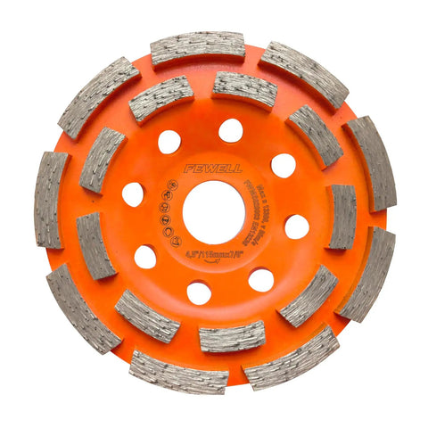 Four And A Half Inch Concrete Grinding Wheel Double Row Diamond Cup Wheel With Seven Eighths Inch Arbor for angle grinders