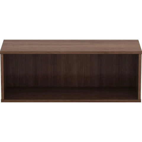 Hella Durable Panel System Open Storage Cabinet With Smooth Modular Dividers And Classic Walnut Finish For Legit Workspace Organization And Fresh Office Display Setup