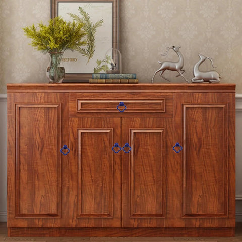 12 Pack Royal Blue Four Leaf Clover Cabinet Knobs And Drawer Pulls Zinc Alloy Hardware With Screws For Cabinets Installed