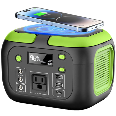 Compact 200W Portable Power Station With 42000mAh Battery, 110V AC Outlet, USB C, USB QC3.0, 155Wh Backup Pack