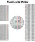 No Sweat Prototyping 20 Pack Solderless Breadboard 830 Points Kit For Arduino And Raspberry Pi Diy, interlocking design.