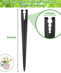 Detailed view of 100 Pack Drip Irrigation Stakes for One Quarter Inch Tubing showing 5.6 inch PP stake with dimensions.