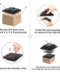 Installation steps for Solar Post Cap Lights Outdoor 4 Pack For 4x4 And 5x5 Wooden Posts With Warm White LED Waterproof Post Lights