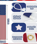 Pair Of Must Have Patriotic Porch Banners For 4th Of July And All American Holidays Outdoor Indoor Red White And Blue American Flag Decor Durable Oxford Material Easy Hang Signs For Memorial Day Veterans Day Presidents Day Independence Day And More. Features include sturdy rope, plastic rod, and grommets.