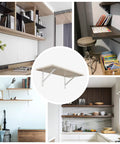 Heavy Duty 12-Inch By 8-Inch Shelf Brackets With 600 Lb Capacity 10 Pack White Metal L Supports in home settings.
