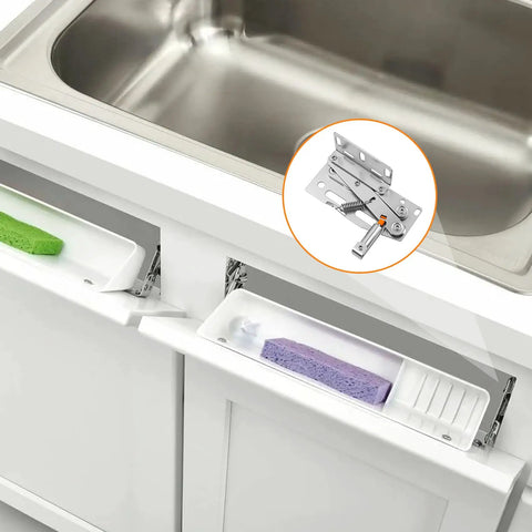 Heavy Duty Soft Close Tip Out Tray Hinges With Smooth Damping Action For Kitchen Sink Cabinets, Rust Resistant Cold Rolled Steel set under sink.