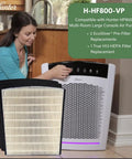 Person adjusting HP800 Series Replacement Air Purifier Filter Value Pack With No-Fuss Coconut Carbon Pre Filter Odor Neutralizer